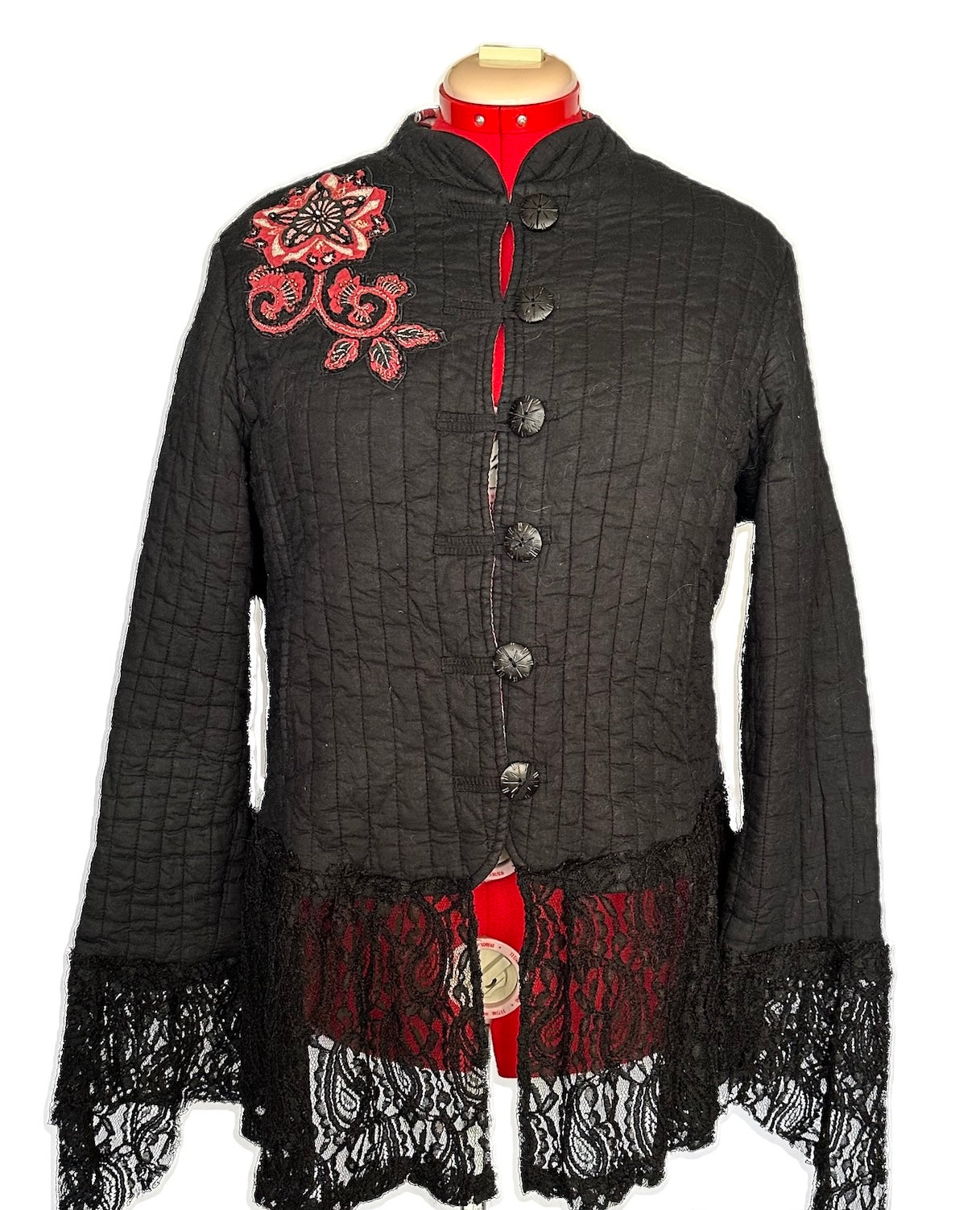 Ladies Black Skull & Roses Jacket