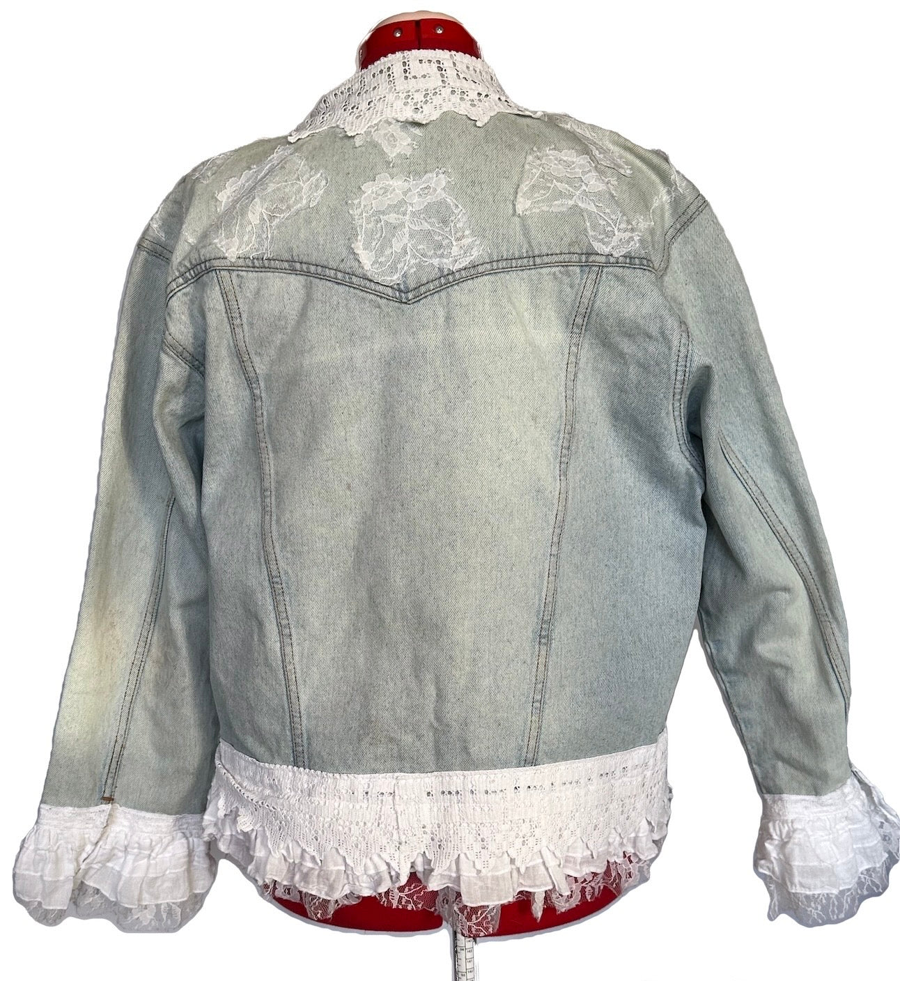 Upcycled Pre-owned  Wrangler Jacket With Added Lace