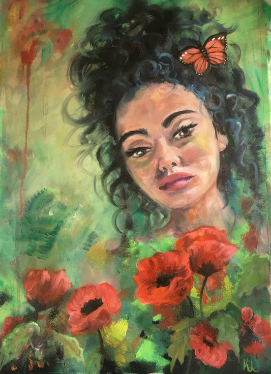 Woman with Poppies